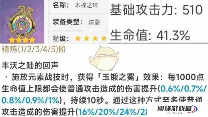 《原神》法器木棉之环数据一览